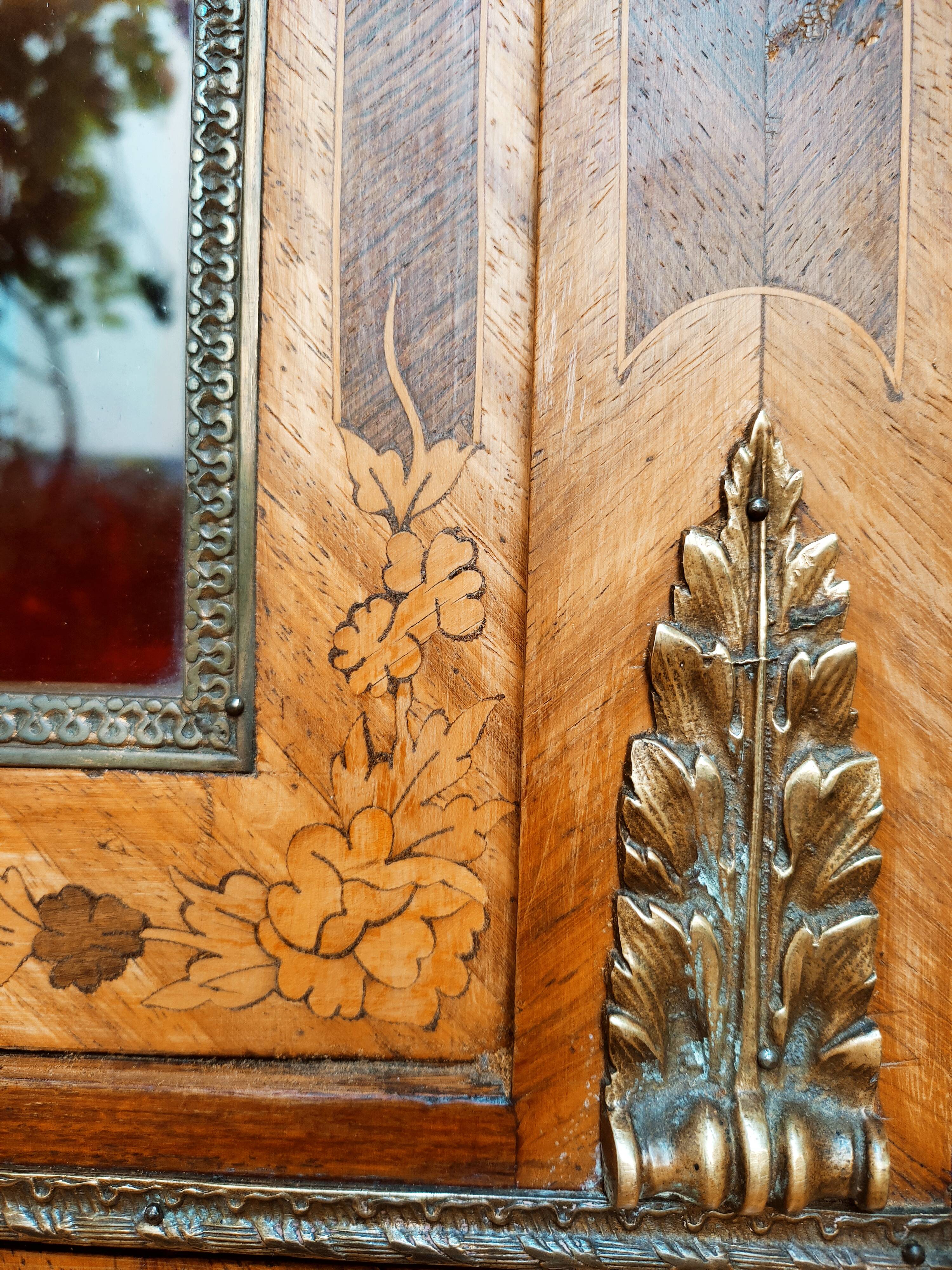 Secretary with marquetry library