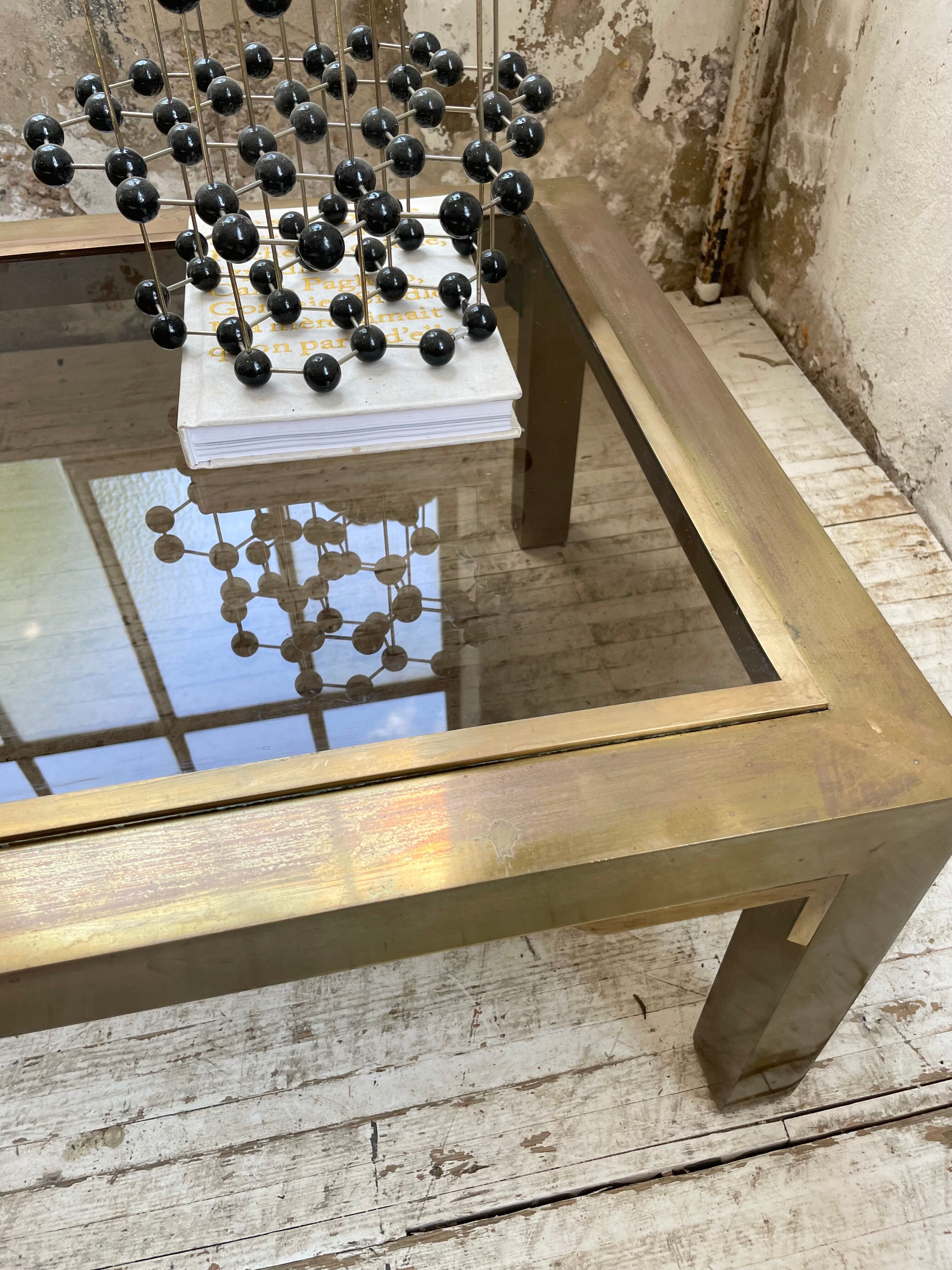 60s brass coffee table