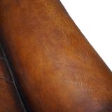 Antique Victorian leather canapé, hand-dyed, 3-4 seats.