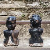 Pair of cast iron andirons