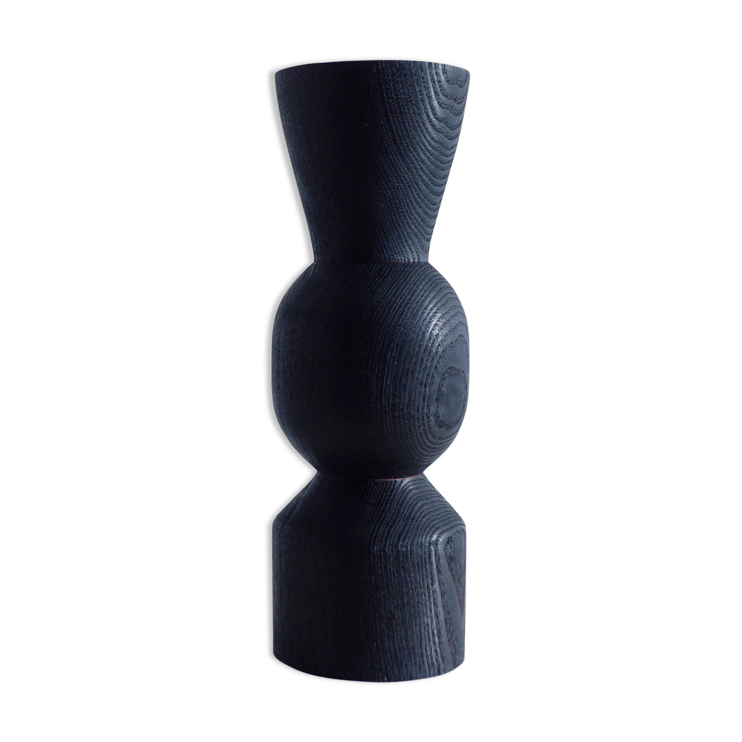 Charred wood vase