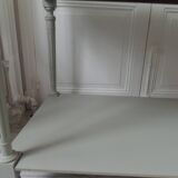 Louis XVI style desk and serving trolley in beautifully crafted verdigris walnut.