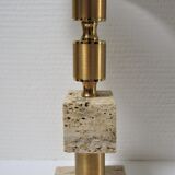 Travertine lamp and  gilded steel 70