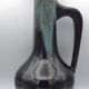 Large vase in glazed ceramic stoneware flamed effect brown and turquoise 35.5 cm