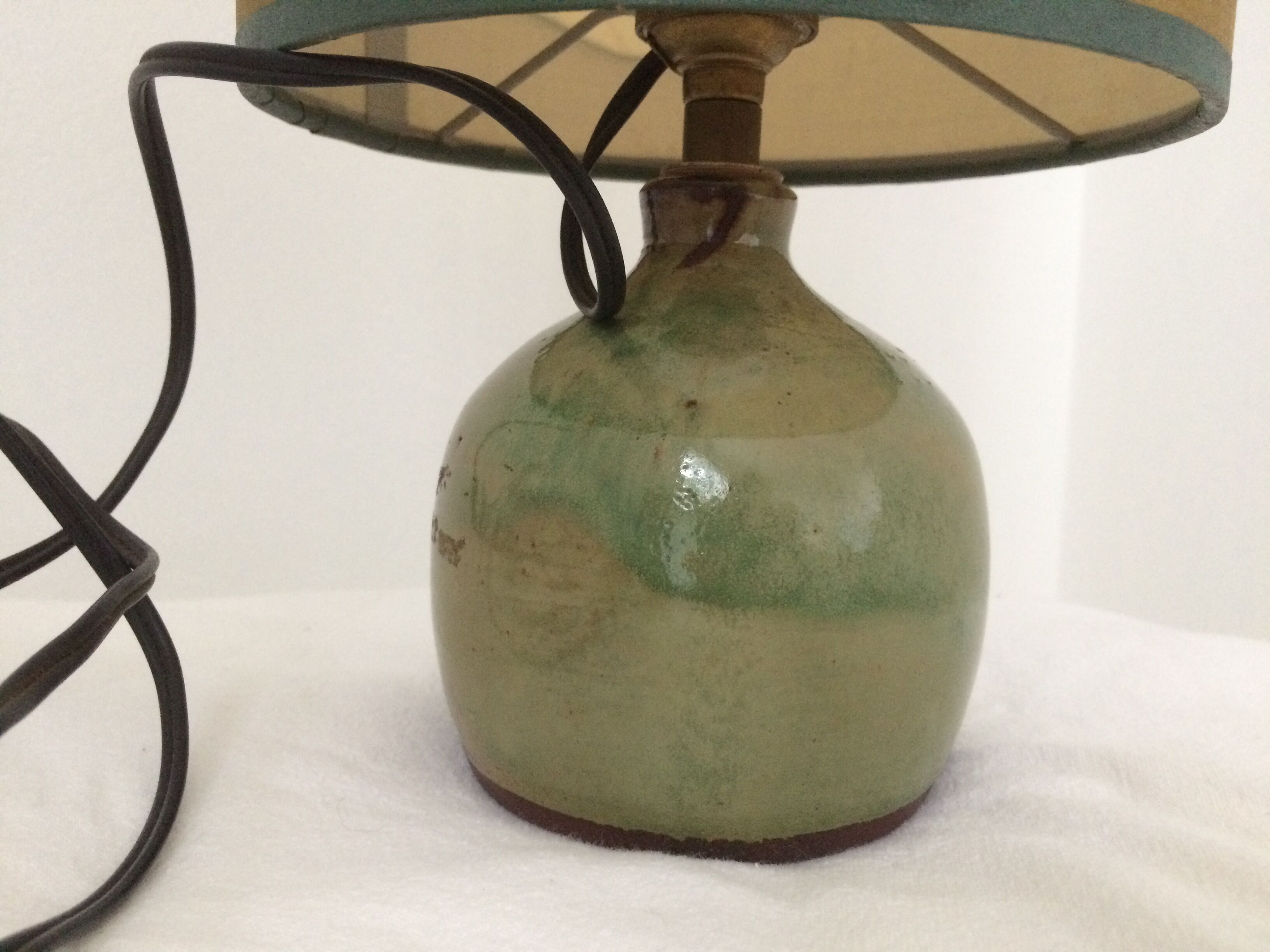 Stoneware vintage craft lamp