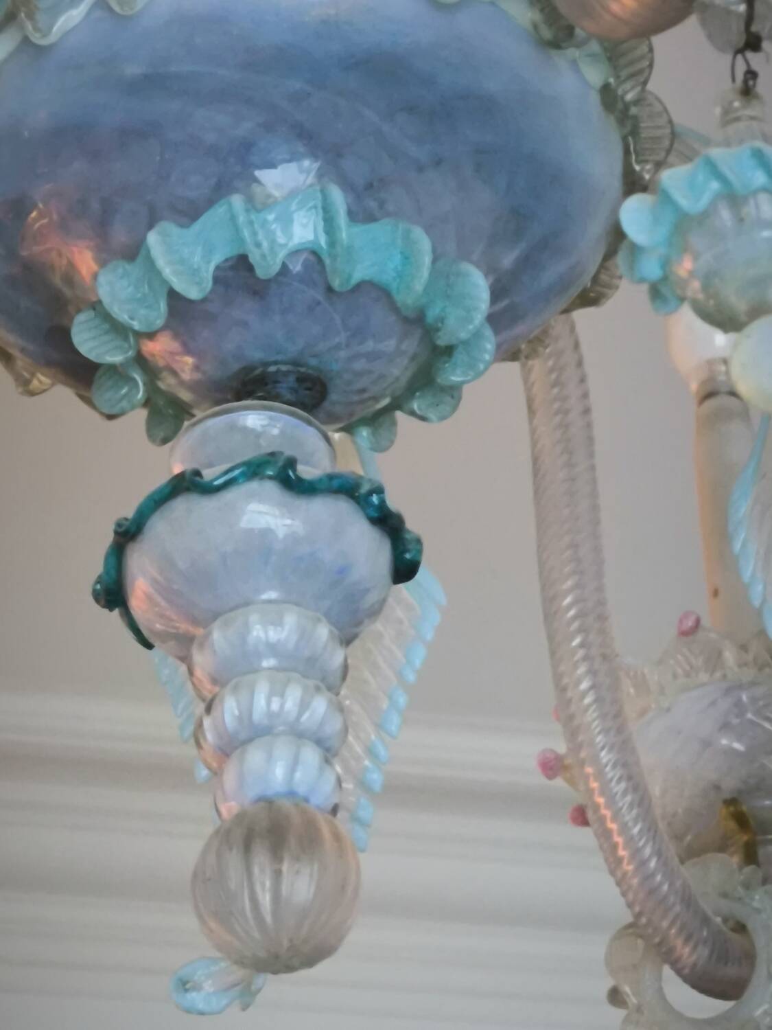 Multicolored Murano glass chandelier circa 1900