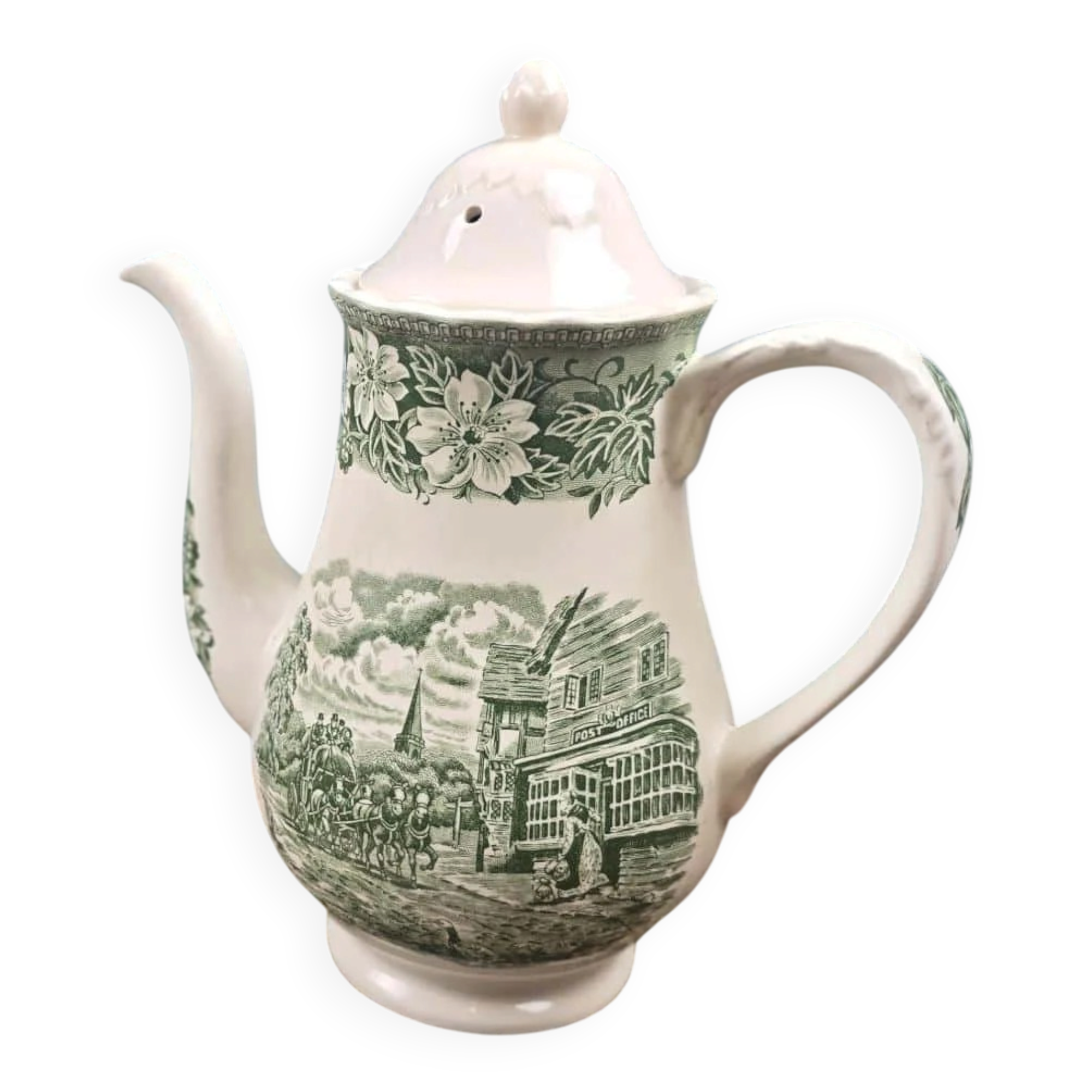 Théière anglaise vintage Royal Tudor Ware Coaching Taverns