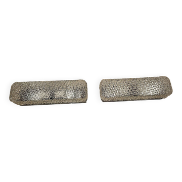Set of 2 hammered glass wall lights