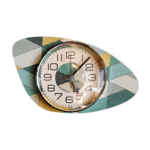 Clock formica vintage asymmetrical silent wall clock "Diamonds"