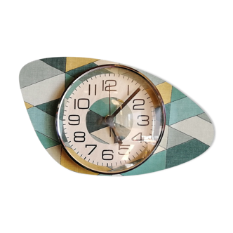 Clock formica vintage asymmetrical silent wall clock "Diamonds"