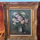 Large painting by Victor Zolnierowicz, peonies, oil on canvas, frame year