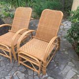 Vintage rattan lounge chairs