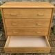 Commode pieds compas et chêne brut massif  1960
