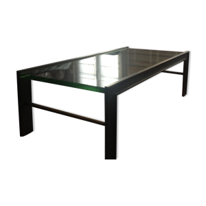 table basse verre et - bronze