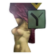 Painting "Nude at the traffic sign" Belgian Pop Art, MACKOWIAK ERWIN, oil on canvas, ca 1975