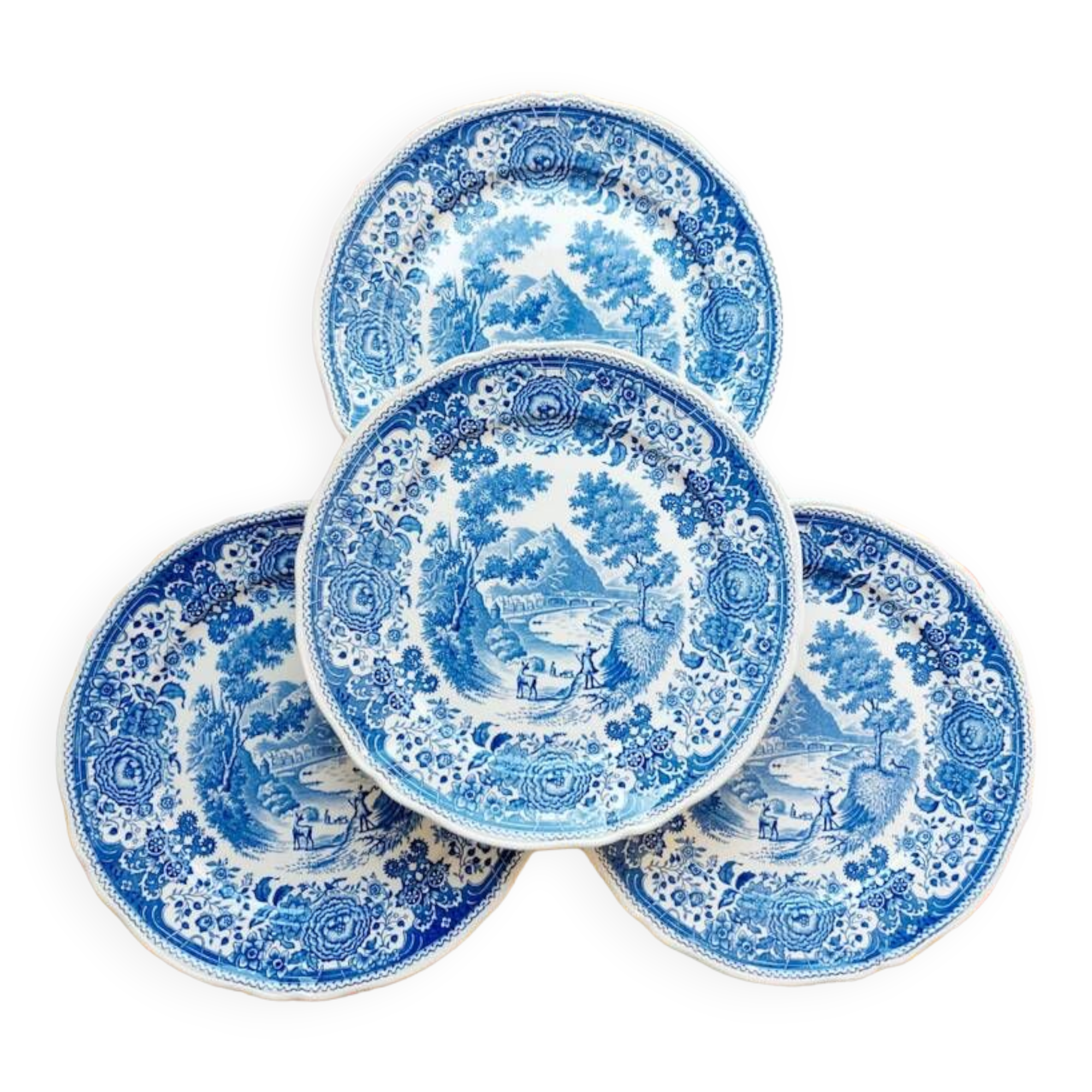 4 Villeroy & Boch Burgenland blue dinner plates