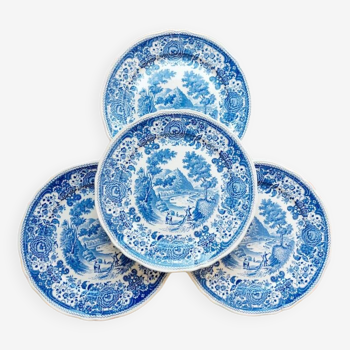 4 Villeroy & Boch Burgenland blue dinner plates