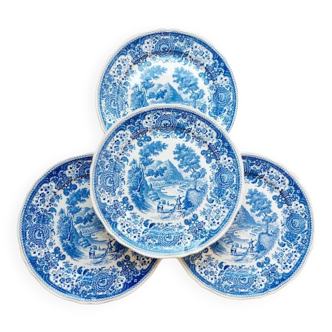 4 Villeroy & Boch Burgenland blue dinner plates