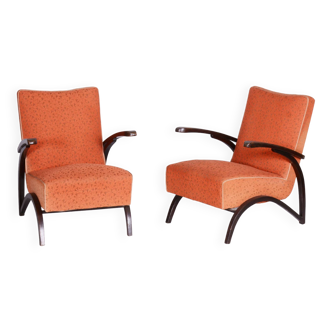 Original Bauhaus Pair of Armchairs, Jindrich Halabala, UP Zavody, Czechia, 1930s