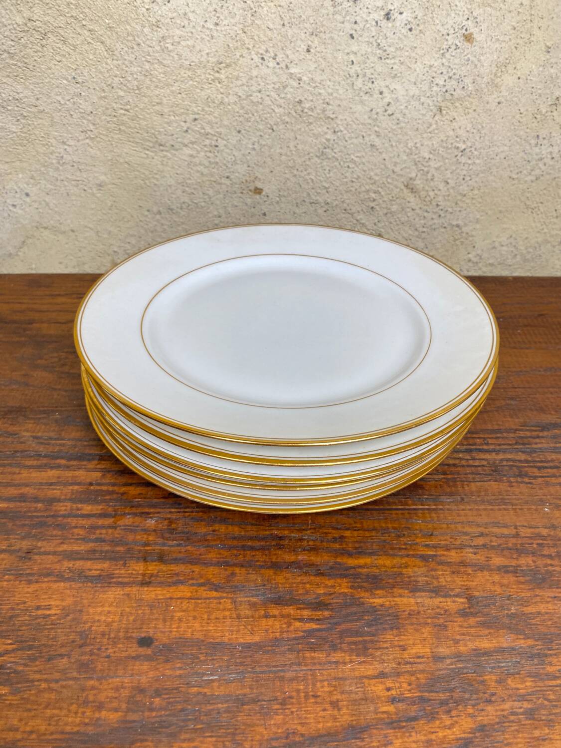 Set of 6 Limoges porcelain flat plates