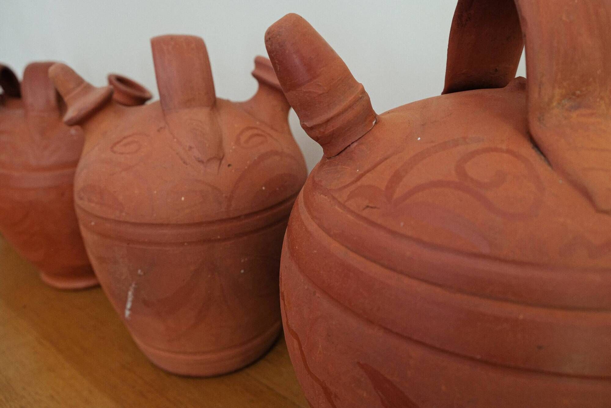 Set of 4 terracotta jugs