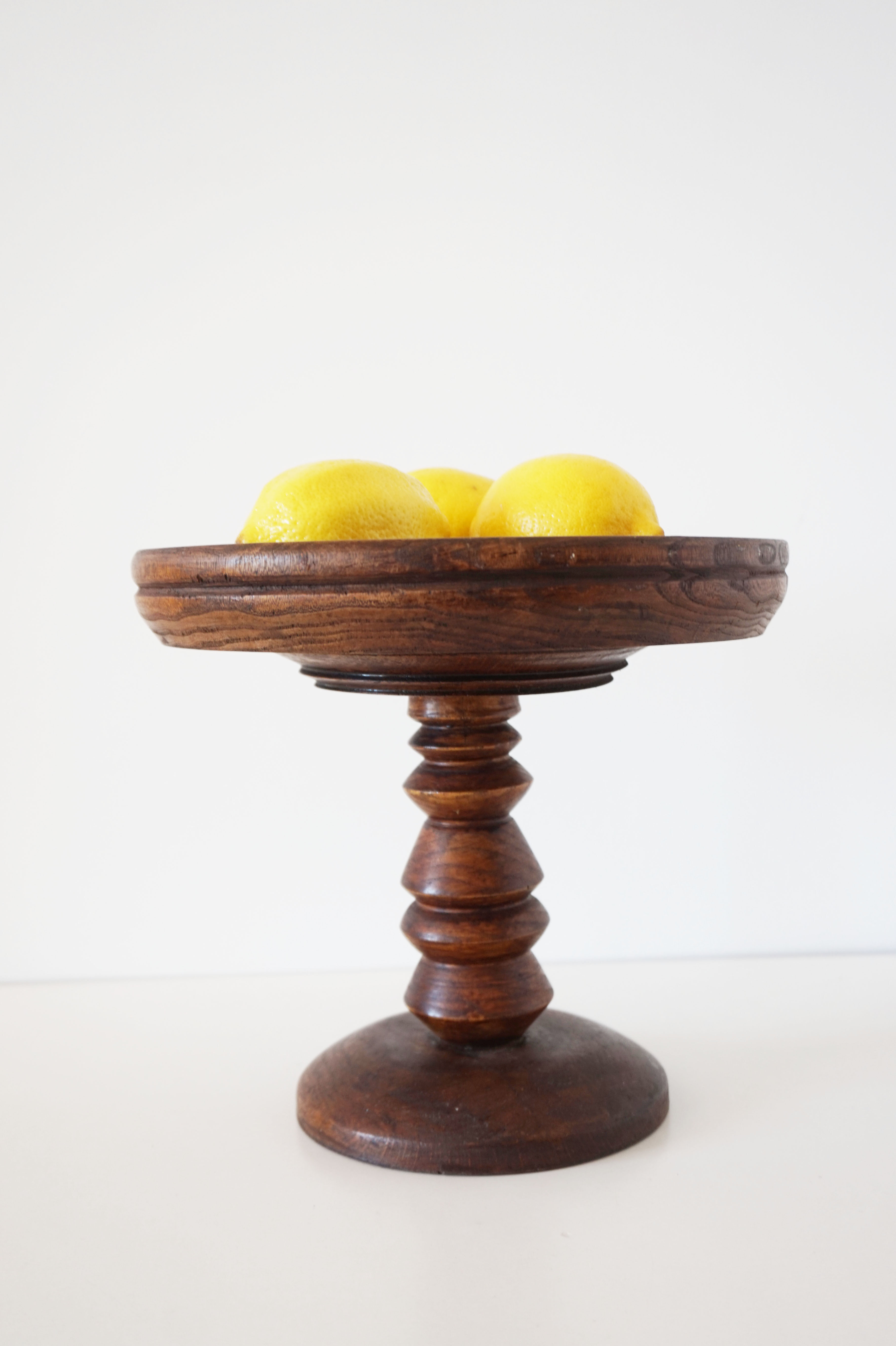 Vintage turned wooden fruit cup