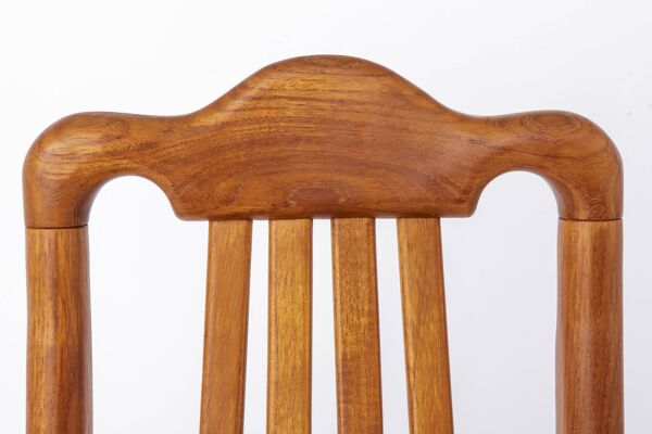 Ensemble de 4 chaises de salle à manger en teck danois des années 1960, chaises vintage du milieu du siècle, beige.