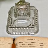 Old glass inkwell