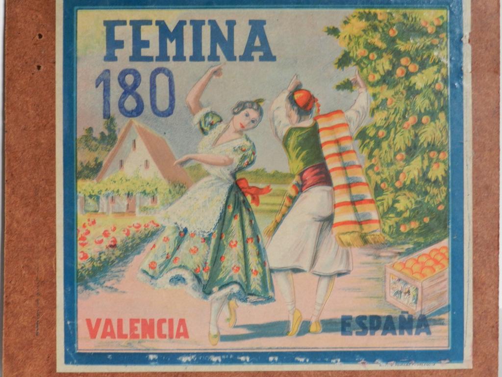Orange crate poster Femina, Spain 1960/65