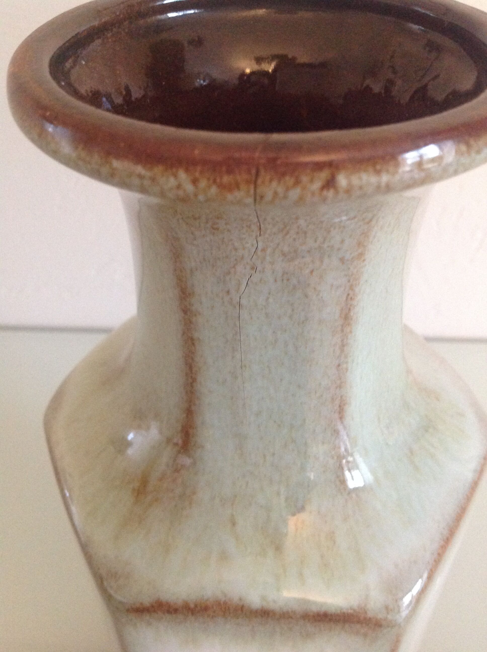 Hexagonal vase with handle vintage Fat Lava Scheurich