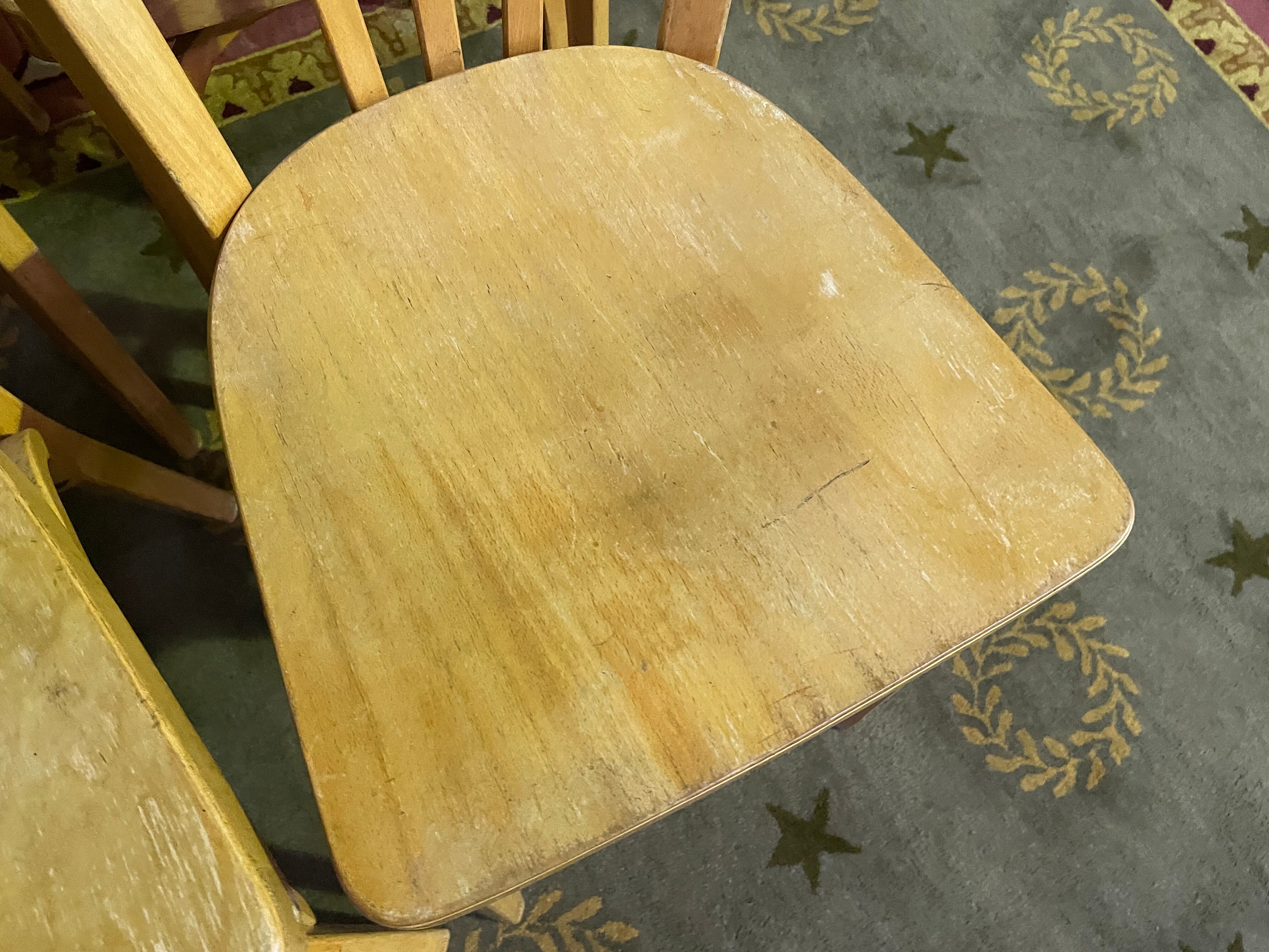 Suite of 6 bistro chairs signed "baumann"