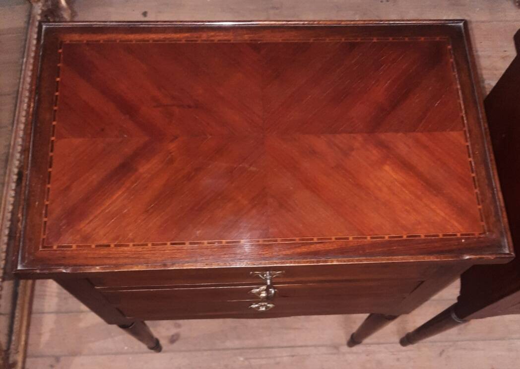 Louis XVI style bedside table from the nineteenth century.