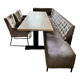 Table à manger, 3 chaises et 1 banquette en cuir