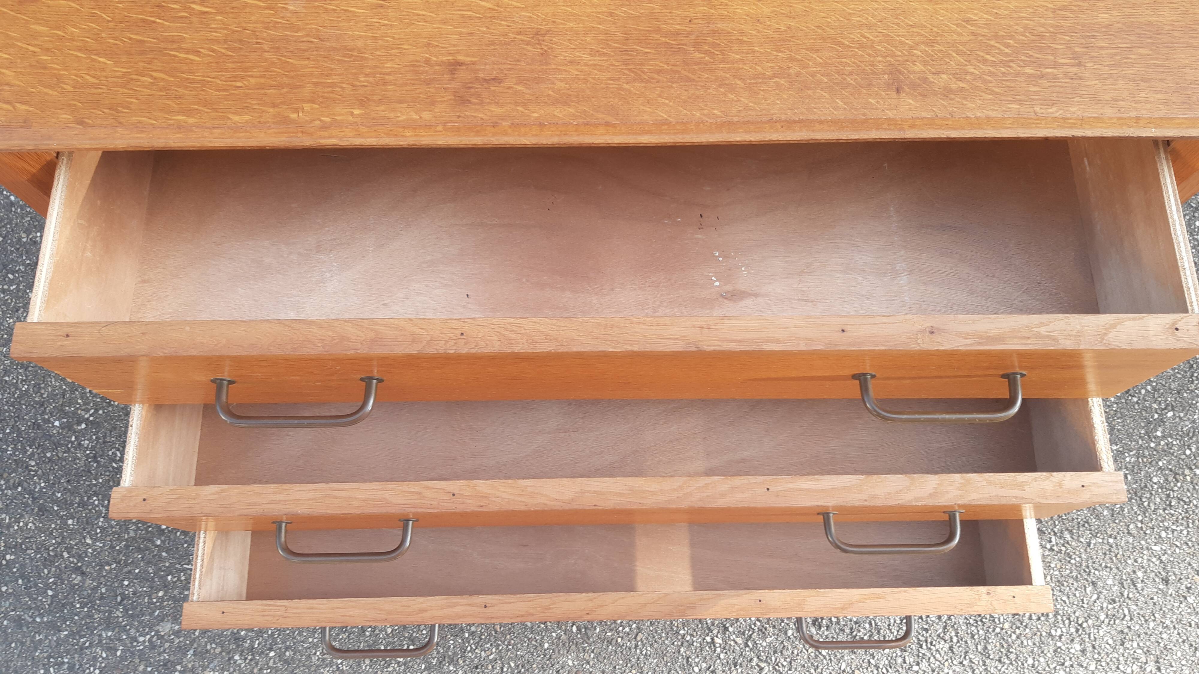 Vintage chest of drawers gilded oak 1950