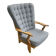 "Grand Repos" armchair in solid oak by Guillerme and Chambron (1960s)