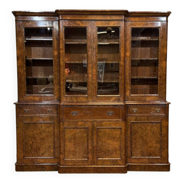 Victorian 19th-century walnut secretary bookcase with 8 doors.