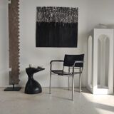 Sofa end in solid wood monoxyl organic shape black color