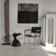 Sofa end in solid wood monoxyl organic shape black color