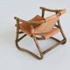 Espri safari chair in cognac leather and bamboo IKEA Sweden 1970