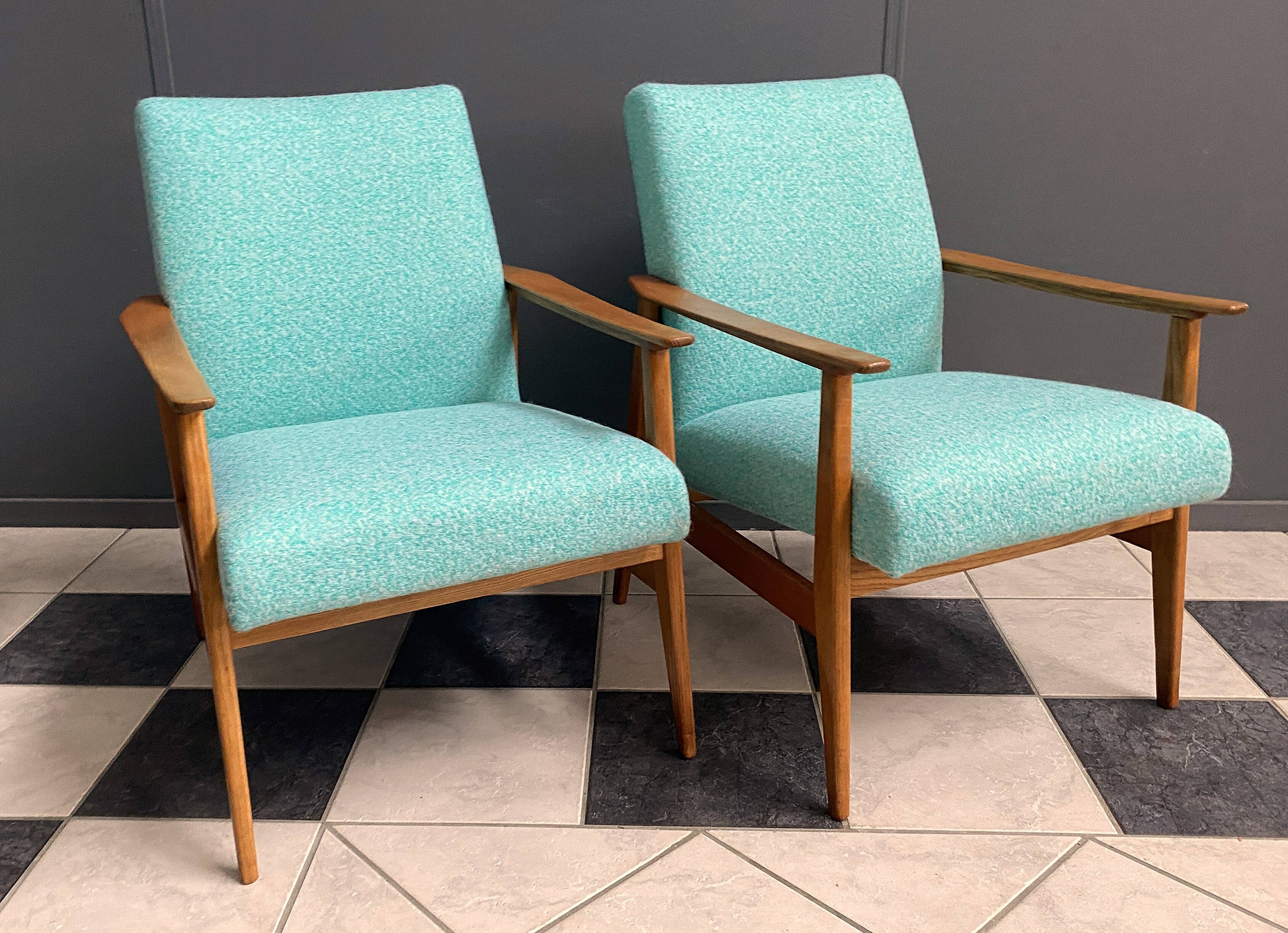 Pair of Green arm chairs 1960s
