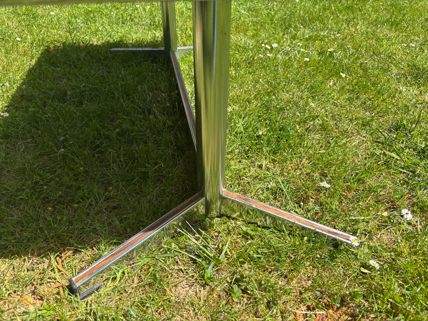 Vintage chrome and ceramic coffee table
