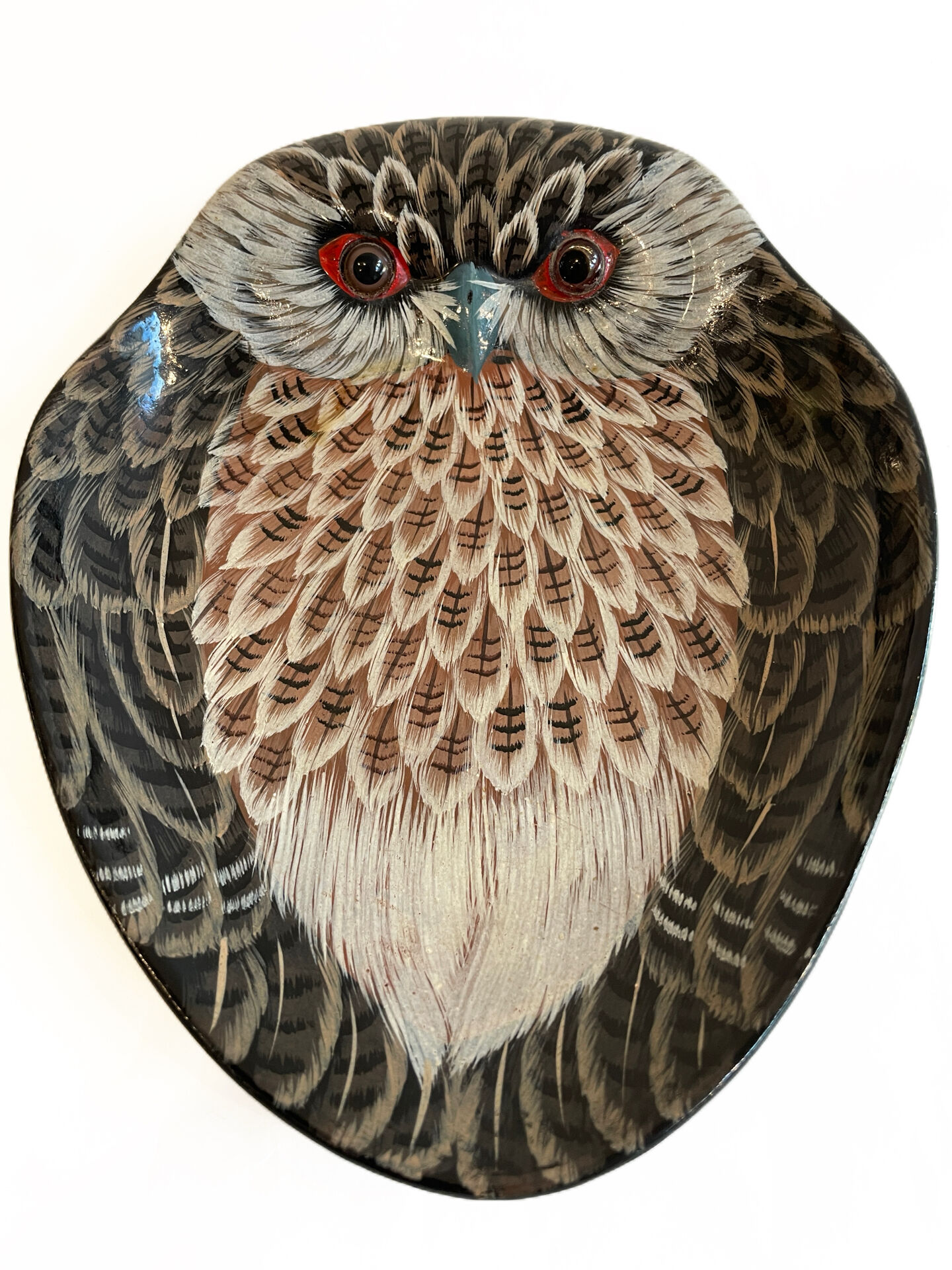 Vide poche hibou vintage peint à la main