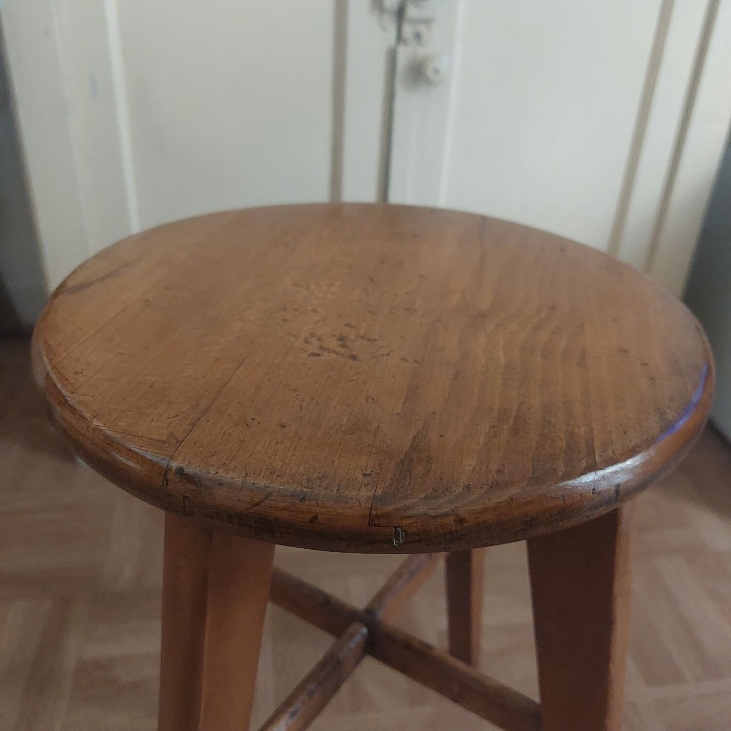 Natural wooden stool around year 60-70