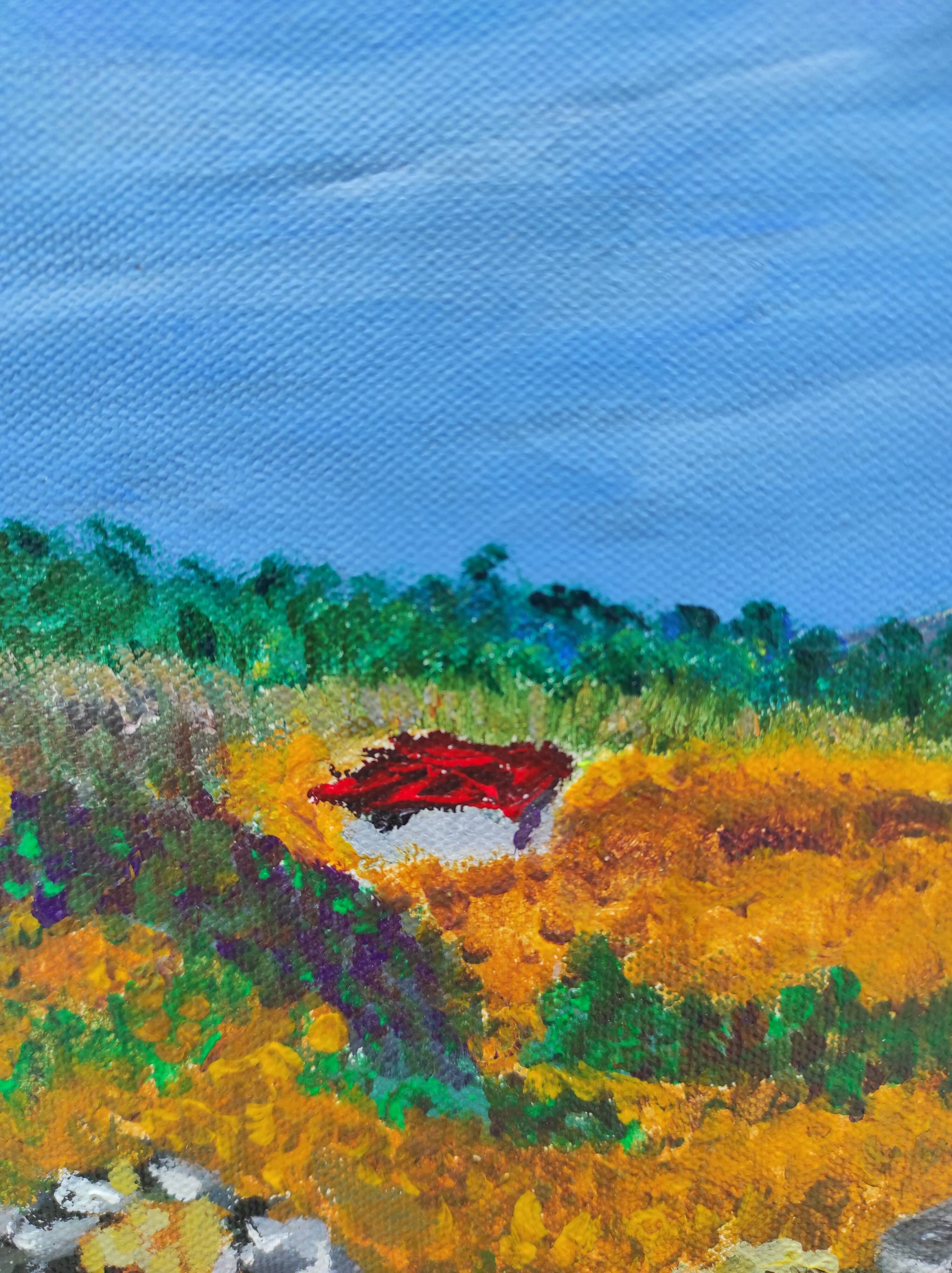 French vintage oil painting, signed CE