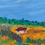 French vintage oil painting, signed CE