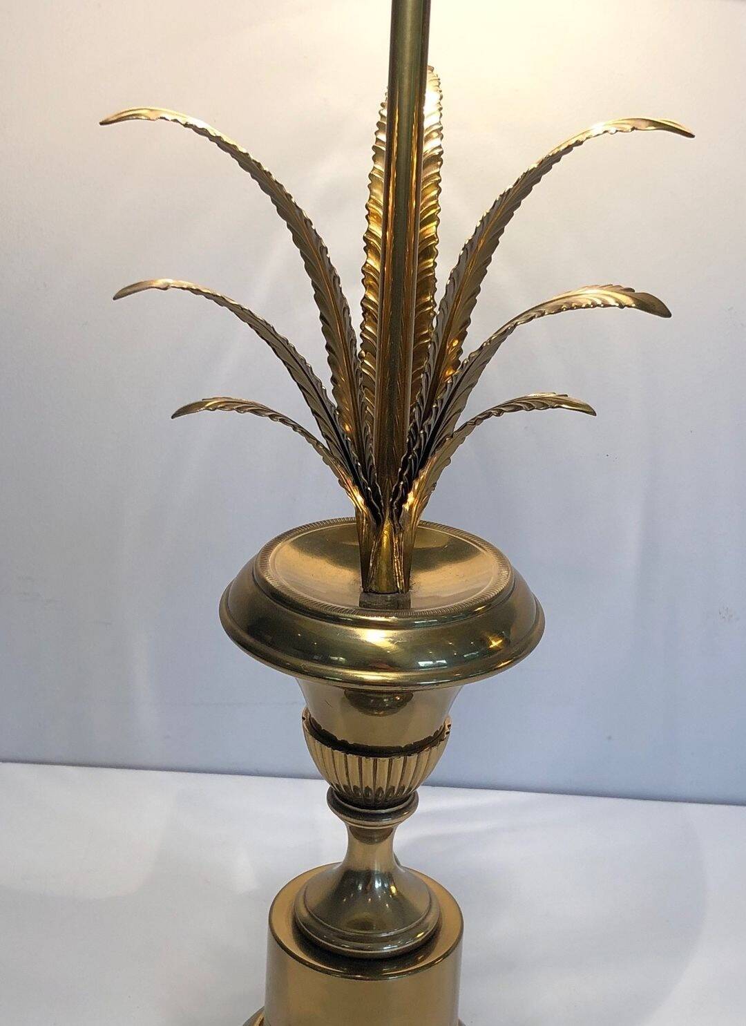 Palm Tree Table Lamp in Brass, Neoclassical Style, in the Taste of Maiso