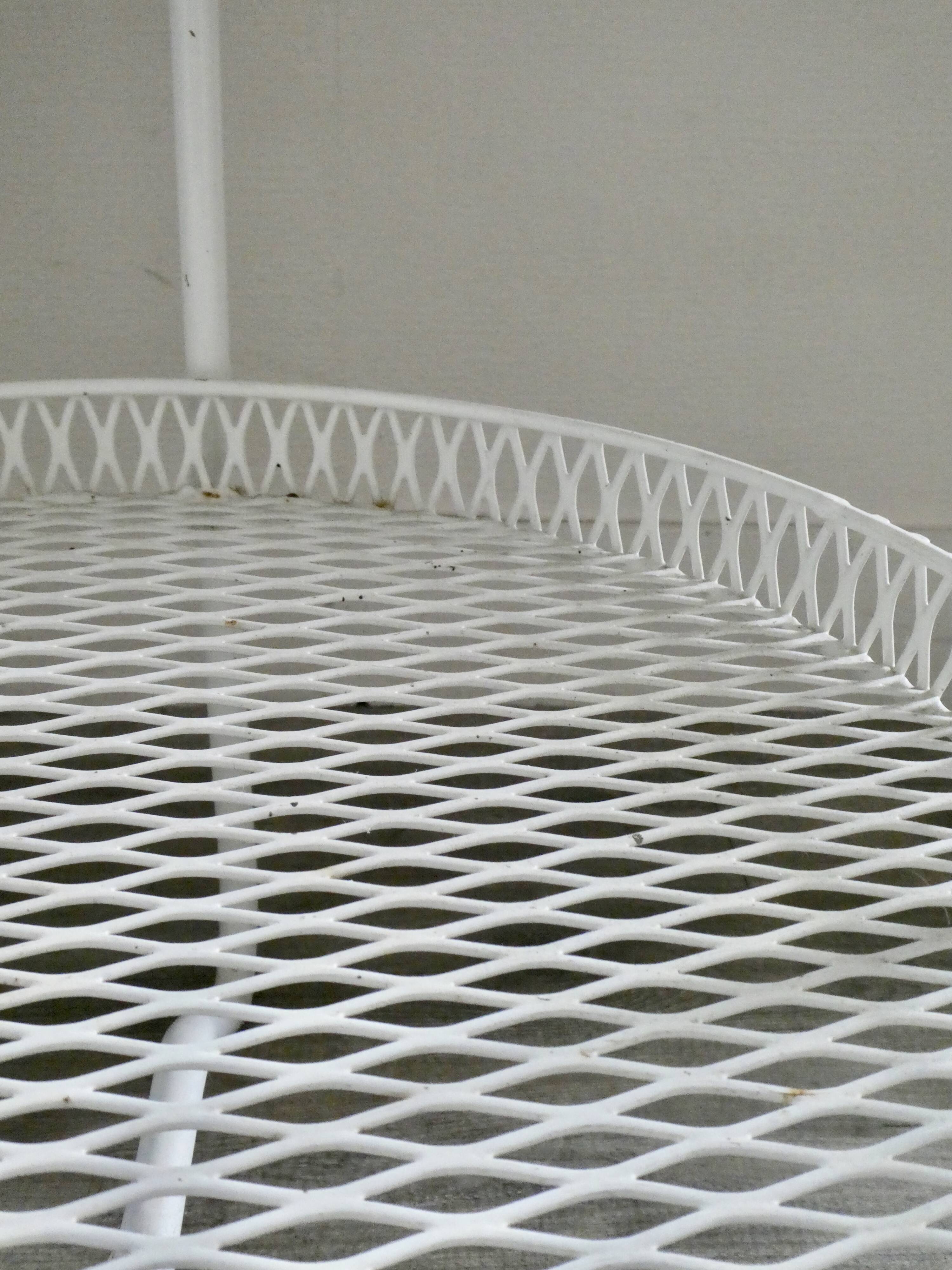 1950s white expanded metal portable bar