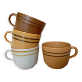 4 Sarreguemines breakfast cups