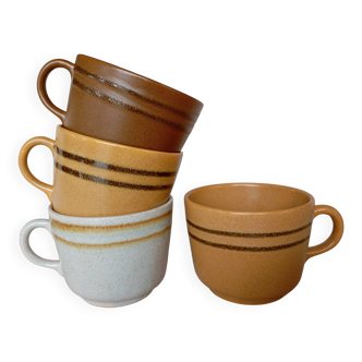 4 Sarreguemines breakfast cups