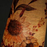Glass floor lamp with floral shade, 1960s